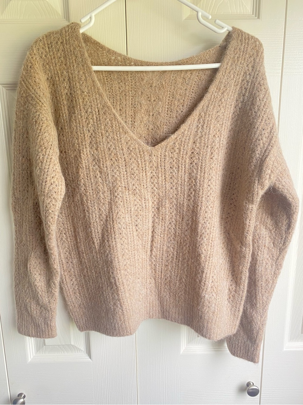 Sezane Malou Taupe Cable Knit Elegant Women Jumper size M